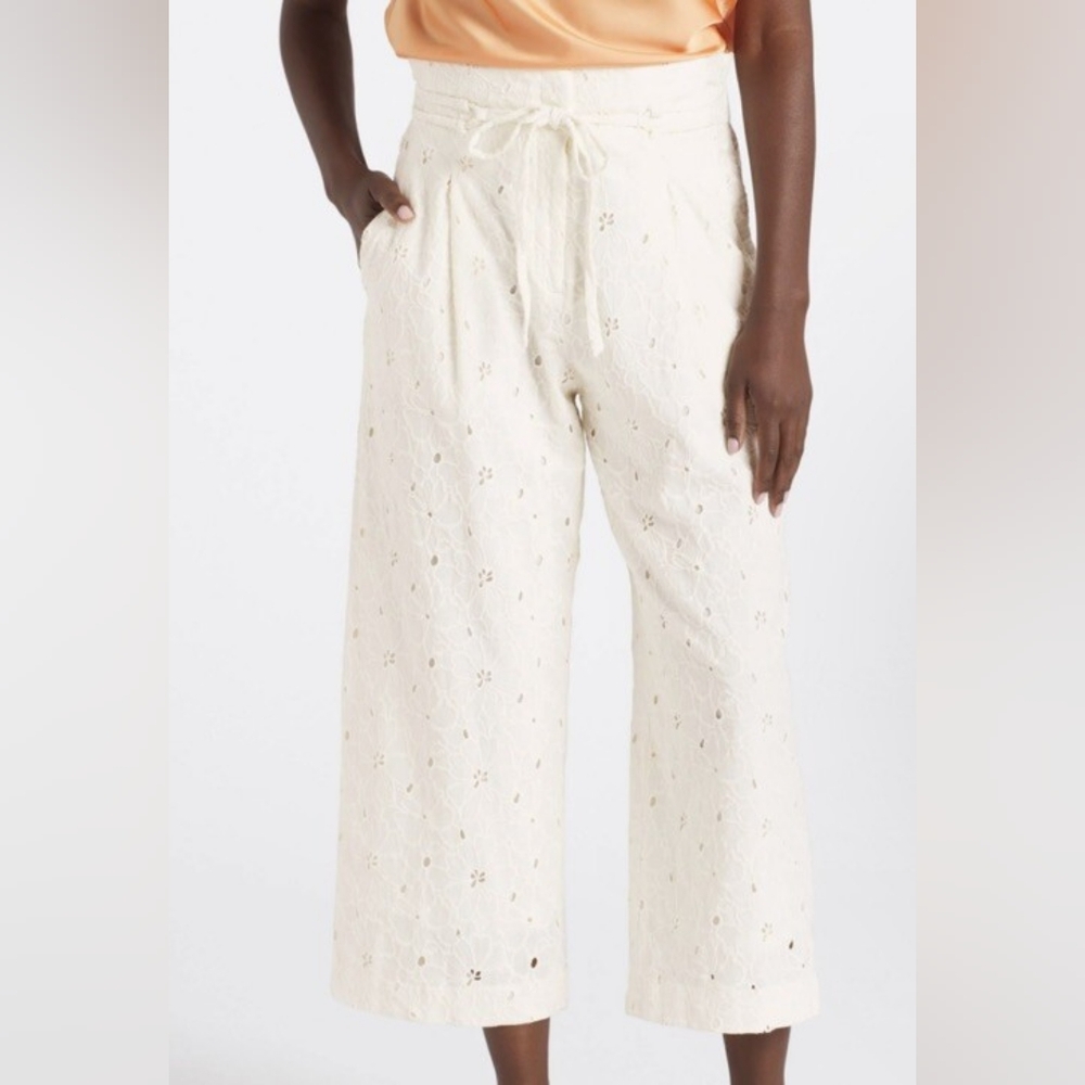 Club MONACO Wide Leg Eyelet Pants